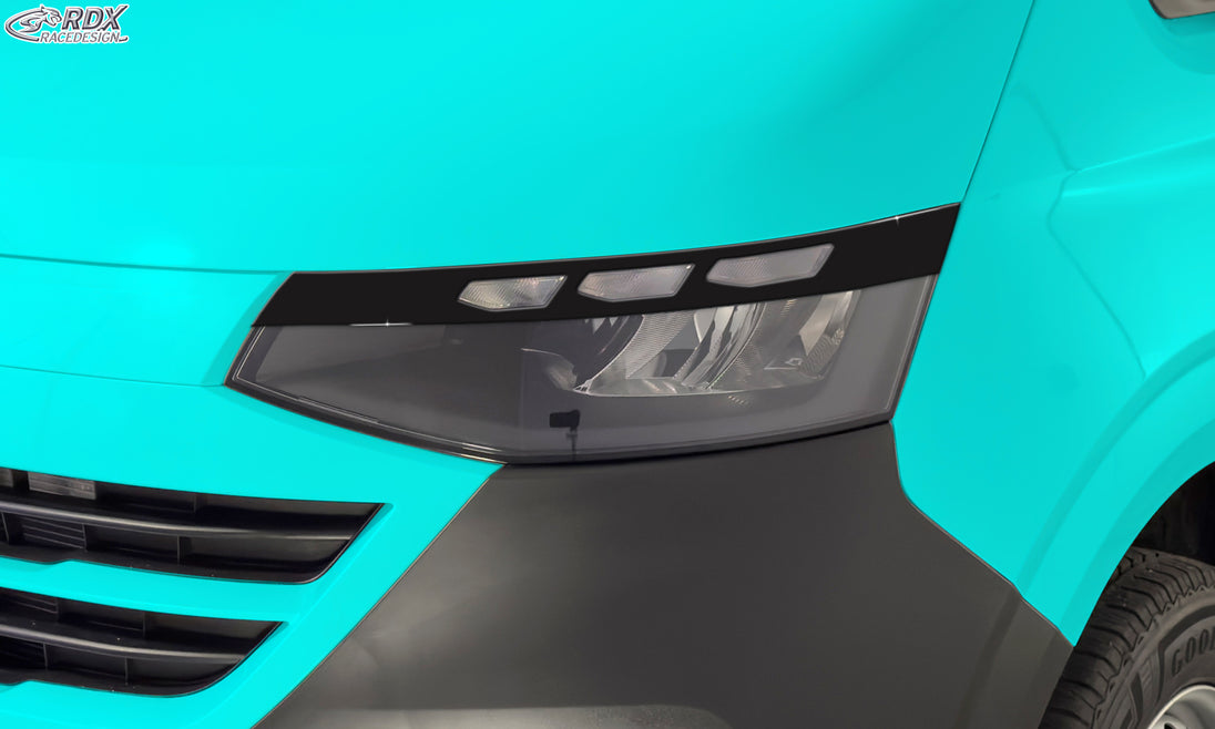 RDX gloss black headlight covers for the VW Transporter, Shuttle and Caravelle (2025+), not with IQ.Light headlights – image 2 of 3