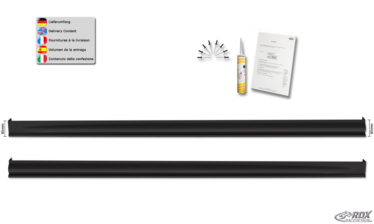 RDX Edition side skirts with lower lip for the Mazda 2 DE (2007–2014) – image 2 of 4