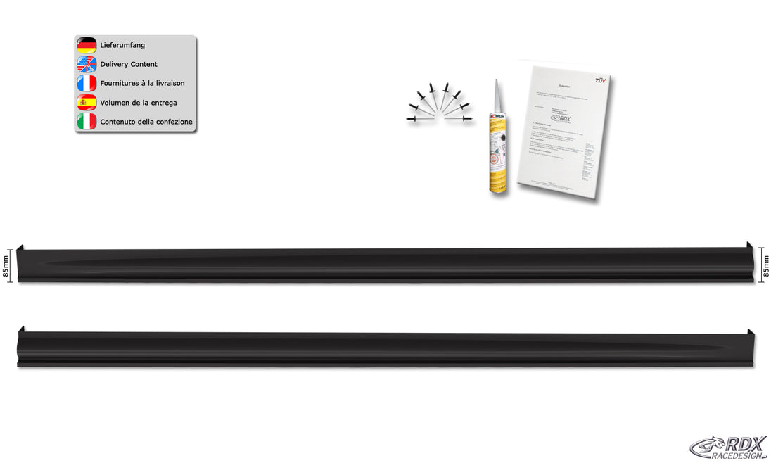 RDX Edition side skirts with lower lip for the Mitsubishi Galant (1996+) – image 6 of 6
