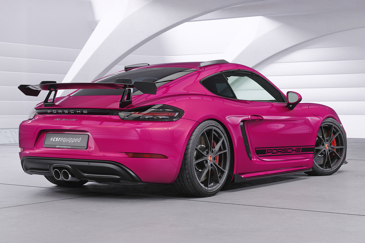 Swan Neck Rear Wing with ABE for Porsche Cayman 718 (982) 2016+