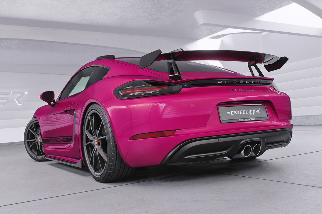 Swan Neck Rear Wing with ABE for Porsche Cayman 718 (982) 2016+