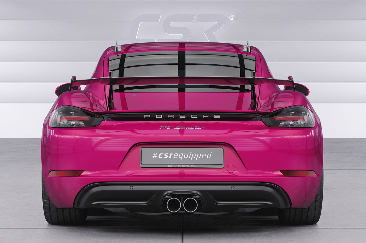 Swan Neck Rear Wing with ABE for Porsche Cayman 718 (982) 2016+