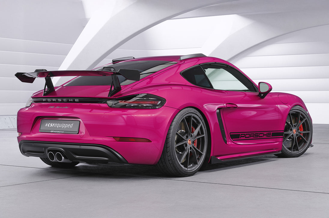 Swan Neck Rear Wing with ABE for Porsche Cayman 718 (982) 2016+
