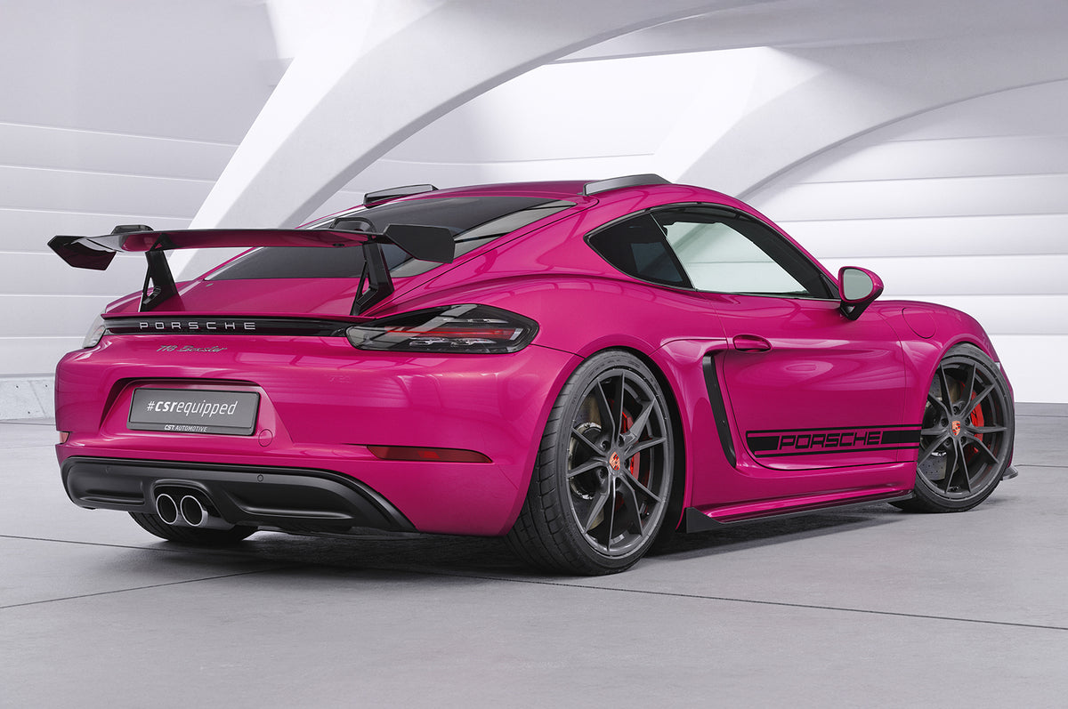 Swan Neck Rear Wing with ABE for Porsche Cayman 718 (982) 2016+