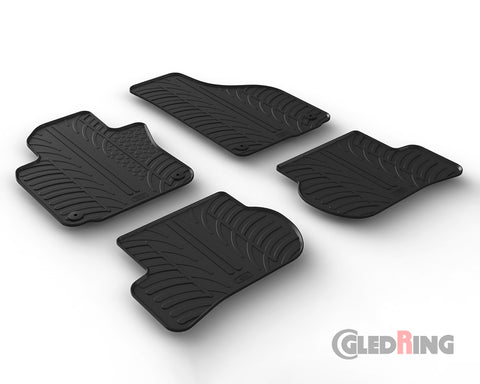 Rubber Car Mats Volkswagen Golf 5 (2003–2008) Round Fasteners - GledRing