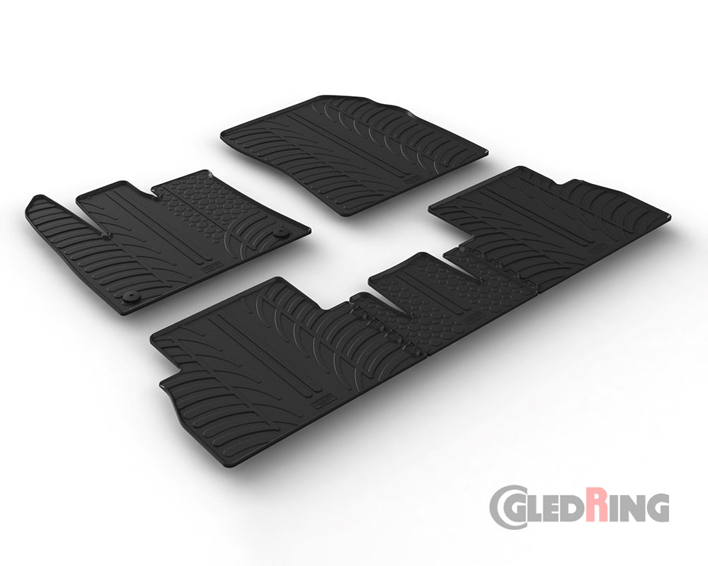 Rubber Car Mats Opel Combo E 5-door (2018–) Passenger Version, Round Fasteners - GledRing