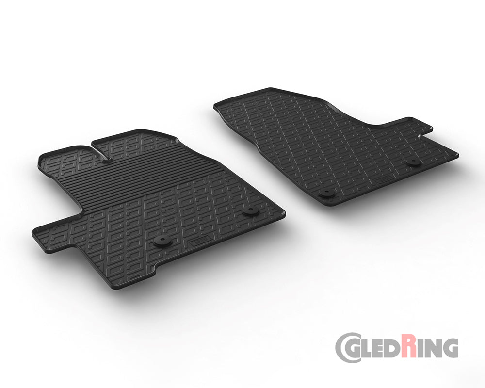 Rubber Car Mats Ford Tourneo Custom MK1 (2012–) Manual, Front Seats Only - GledRing