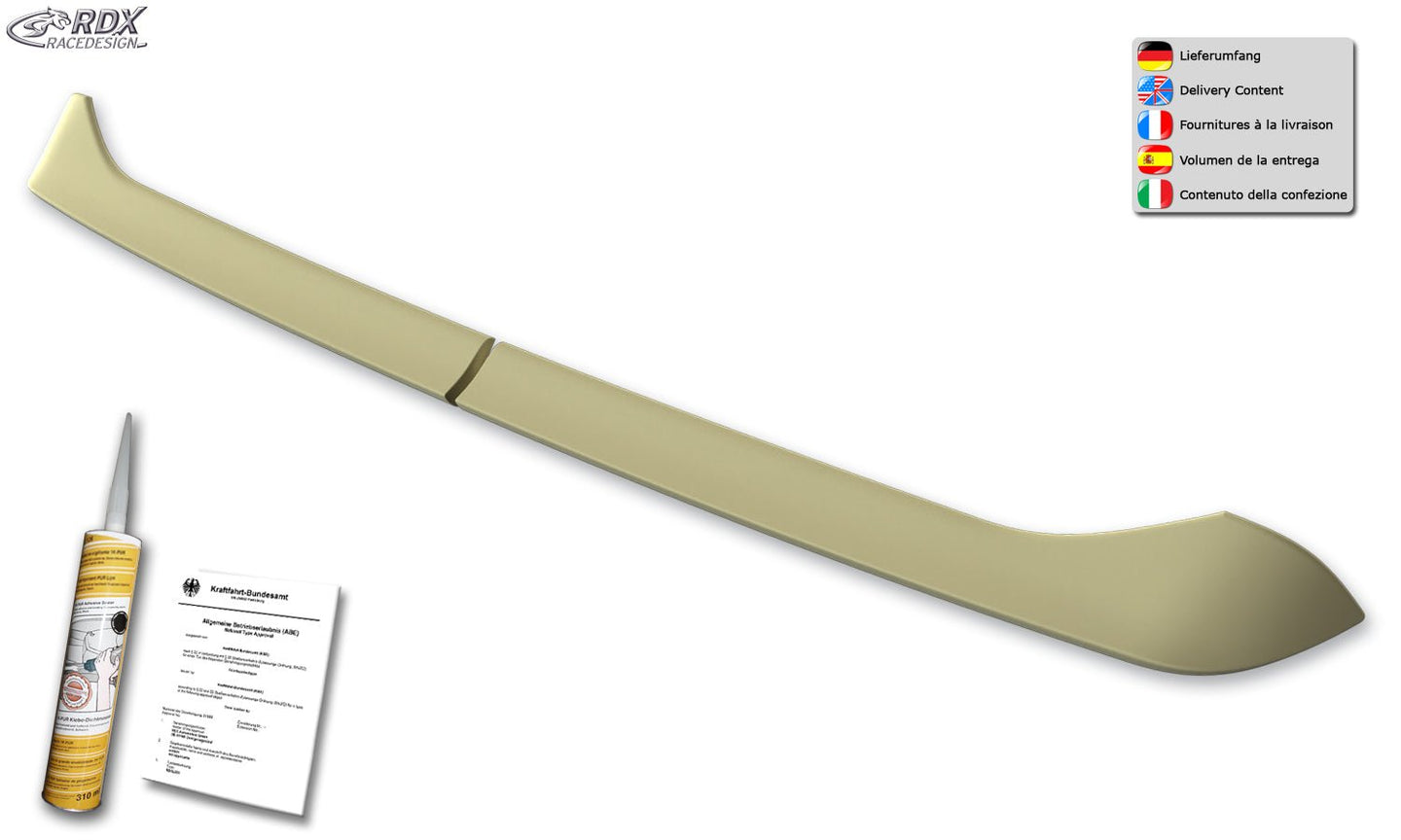 CITROEN Jumpy / Dispatch & SpaceTourer, FIAT Scudo & Ulyssee, OPEL / VAUXHALL Zafira & Vivaro, PEUGEOT Expert & Traveller, TOYOTA Proace & Proace Verso (V) Rear Wing Doors Trunk Spoiler - RDX - RDX - RDDS176