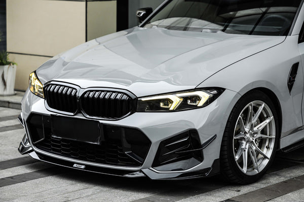 Lip Spoiler Frontal + Canards BMW Serie 3 G20 M Sport LCI (2022+) - KORE Preto Brilhante
