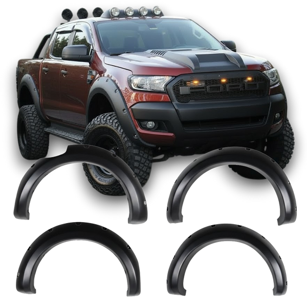 Kotflügelverbreiterungen Ford Ranger T6 / T7 / T8 (2012-2022) - APEX Jumbo Mattschwarz