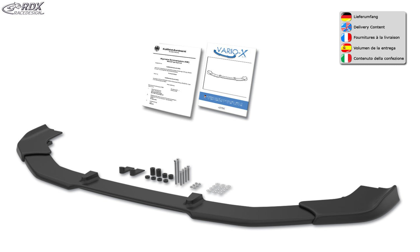 Front Spoiler Splitter VARIO-X for AUDI A4 B9 8W 2015-2019, for S-Line- and S4-Frontbumper - RDX - RDX - RDFAVX30838
