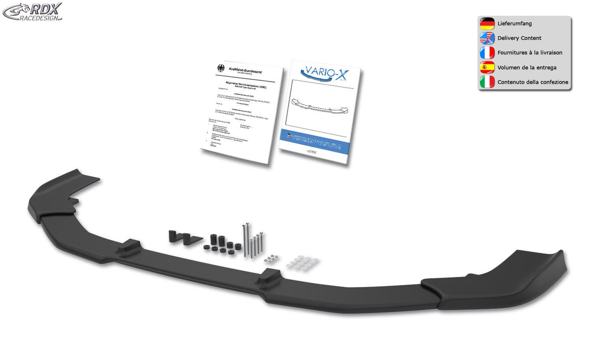 Front Spoiler VARIO-X for AUDI A8 D4/4H S-Line, S8, Sport-Edition (2013+) Front Lip Splitter RDX - RDX - RDFAVX30043