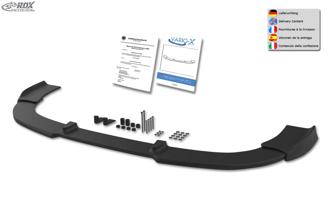 Front Spoiler VARIO-X for CITROEN Berlingo (7 / 2015+) & for PEUGEOT Partner (7 / 2015+) Front Lip Splitter - RDX - RDX - RDFAVX30459