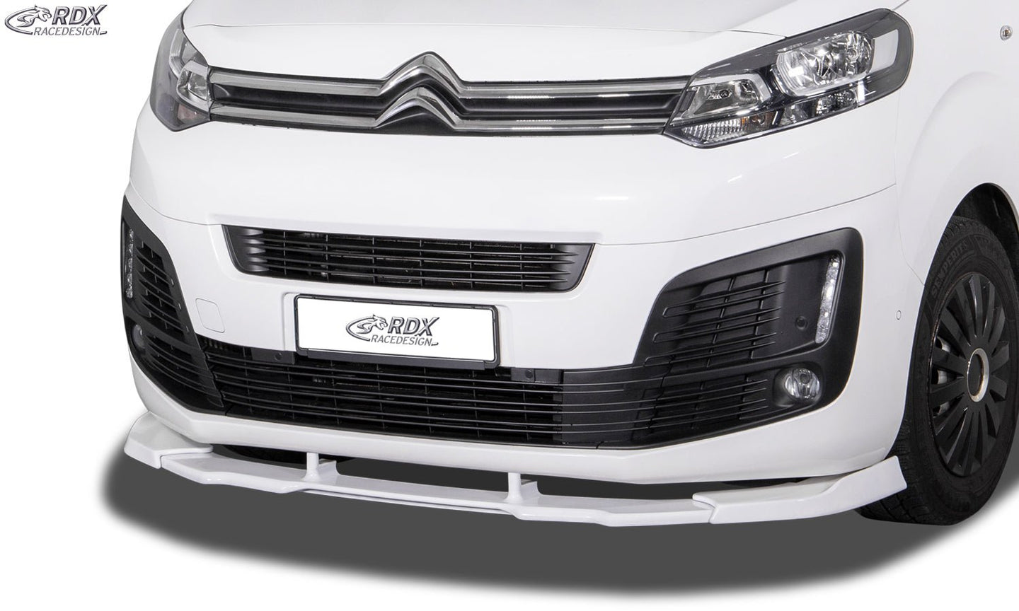 Front Spoiler VARIO-X for CITROEN Jumpy / Dispatch / Spacetourer (V) & FIAT Ulysse / Scudo (V) & OPEL / VAUXHALL Zafira / Vivaro (V) & PEUGEOT Expert / Traveller (V) & TOYOTA ProAce / ProAce Verso (V) Front Lip Splitter - RDX - RDX - RDFAVX30219