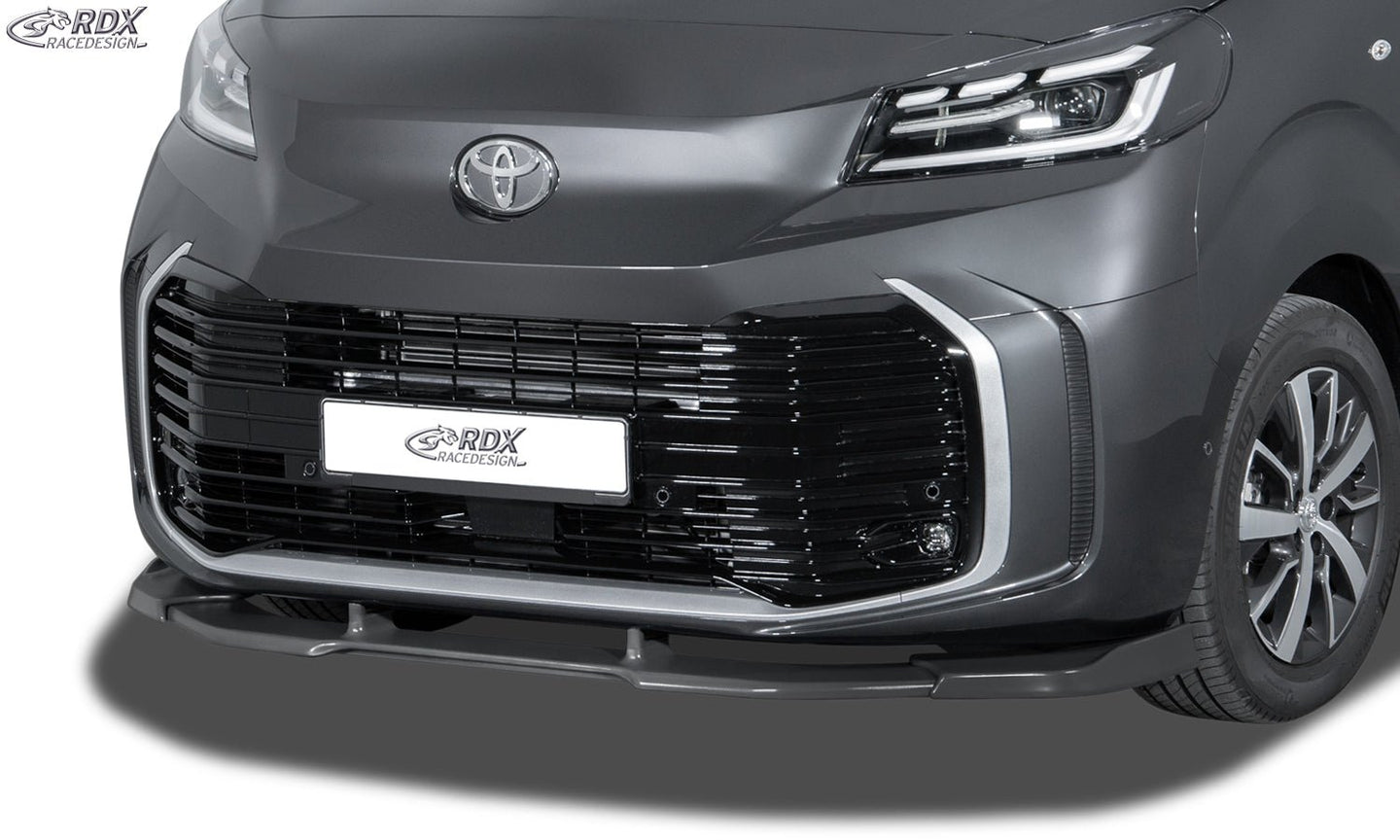 Front Spoiler VARIO-X for CITROEN Jumpy / Dispatch / Spacetourer (V) & FIAT Ulysse / Scudo (V) & OPEL / VAUXHALL Zafira / Vivaro (V) & PEUGEOT Expert / Traveller (V) & TOYOTA ProAce / ProAce Verso (V) & IVECO eJolly Front Lip Splitter - RDX - RDX - RDFAVX30277