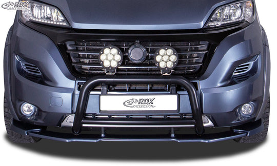 Front Spoiler VARIO-X for FIAT Ducato (2014-2024) & CITROEN Jumper / Relay (2014-2024) & OPEL / VAUXHALL Movano (2021-2024) & PEUGEOT Boxer (2014-2024) & RAM ProMaster (2013-2025) (with wheel arch extensions, eG Heavy / Maxi) Front Lip Splitter - RDX - RDFAVX30151