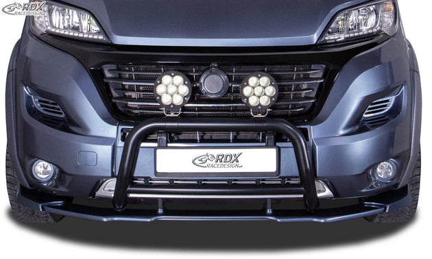 Front Spoiler VARIO-X for FIAT Ducato (2014-2024) & CITROEN Jumper / Relay (2014-2024) & OPEL / VAUXHALL Movano (2021-2024) & PEUGEOT Boxer (2014-2024) & RAM ProMaster (2013-2025) (with wheel arch extensions, eG Heavy / Maxi) Front Lip Splitter - RDX - RDFAVX30151