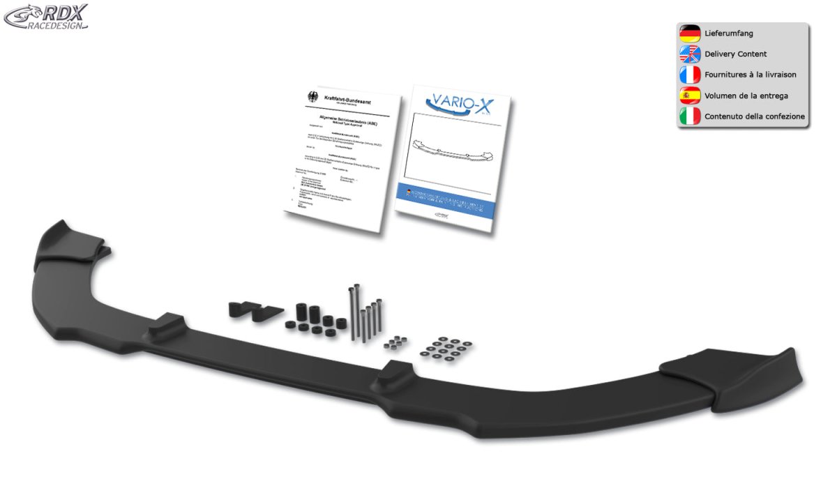 Front Spoiler VARIO-X for FORD Fiesta MK6 (MK7 in UK) (JA8 JR8) ST 2013-2017 Front Lip Splitter RDX - RDX - RDFAVX30668