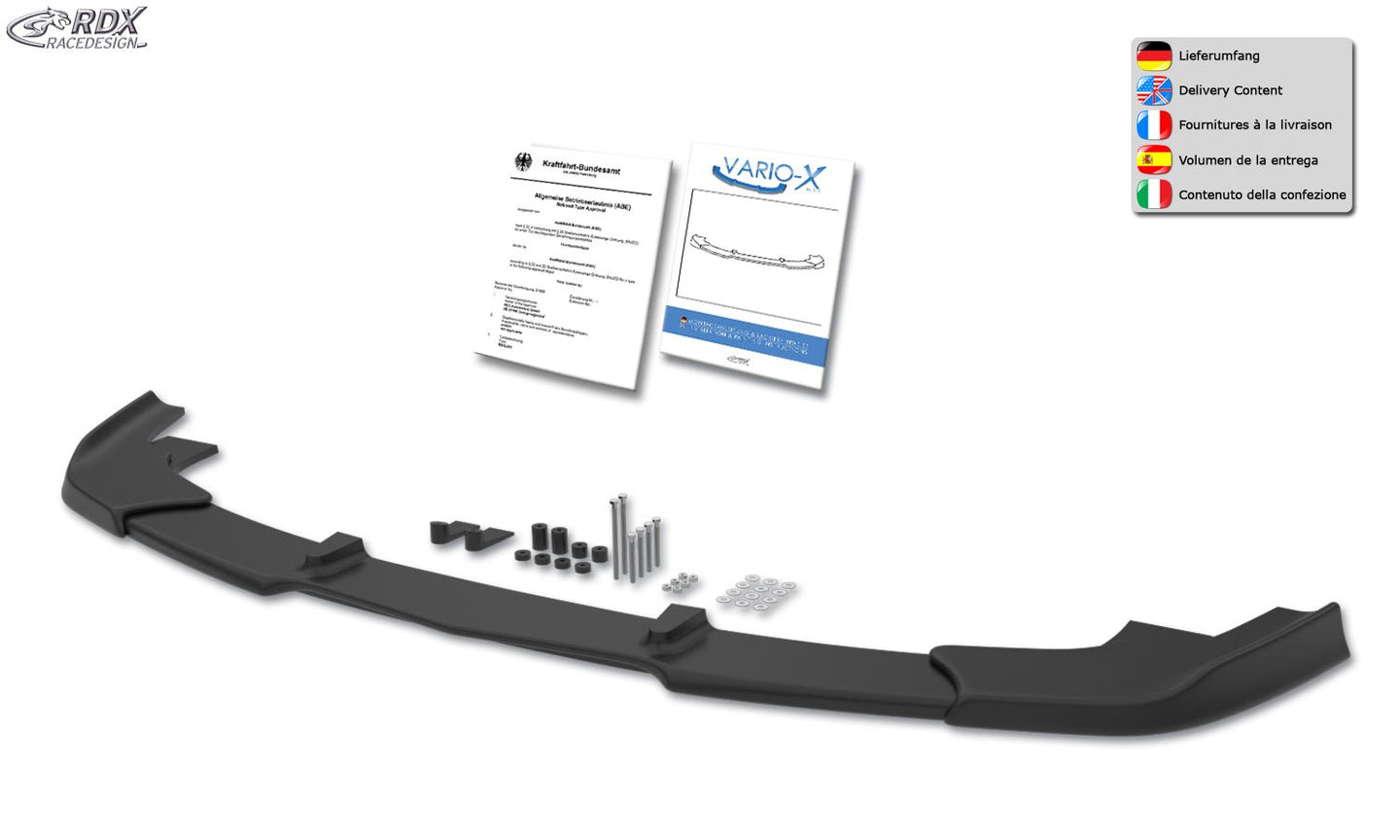 Front Spoiler VARIO-X for MERCEDES E-class W211 AMG 2006-2009 (Fit for AMG and Cars with AMG Frontbumper) Front Lip Splitter - RDX - Front Lip - RDX - RDFAVX30364
