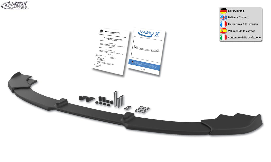 Front Spoiler VARIO-X for RENAULT Master (2010+) & OPEL / VAUXHALL / VAUXHALL Movano (2010+) Front Lip Splitter - RDX - Front Lip - RDX - RDFAVX30229