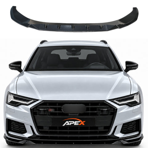 Lip dianteiro Audi A6 C8 S line / S6 (2018-2025) - APEX Preto Brilhante