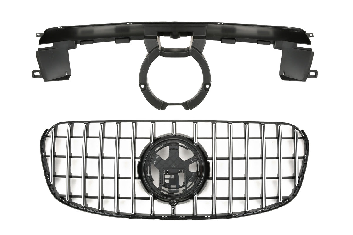 Grille Mercedes GLS X167 Facelift (2023-2026) – Black / Chrome – view 2