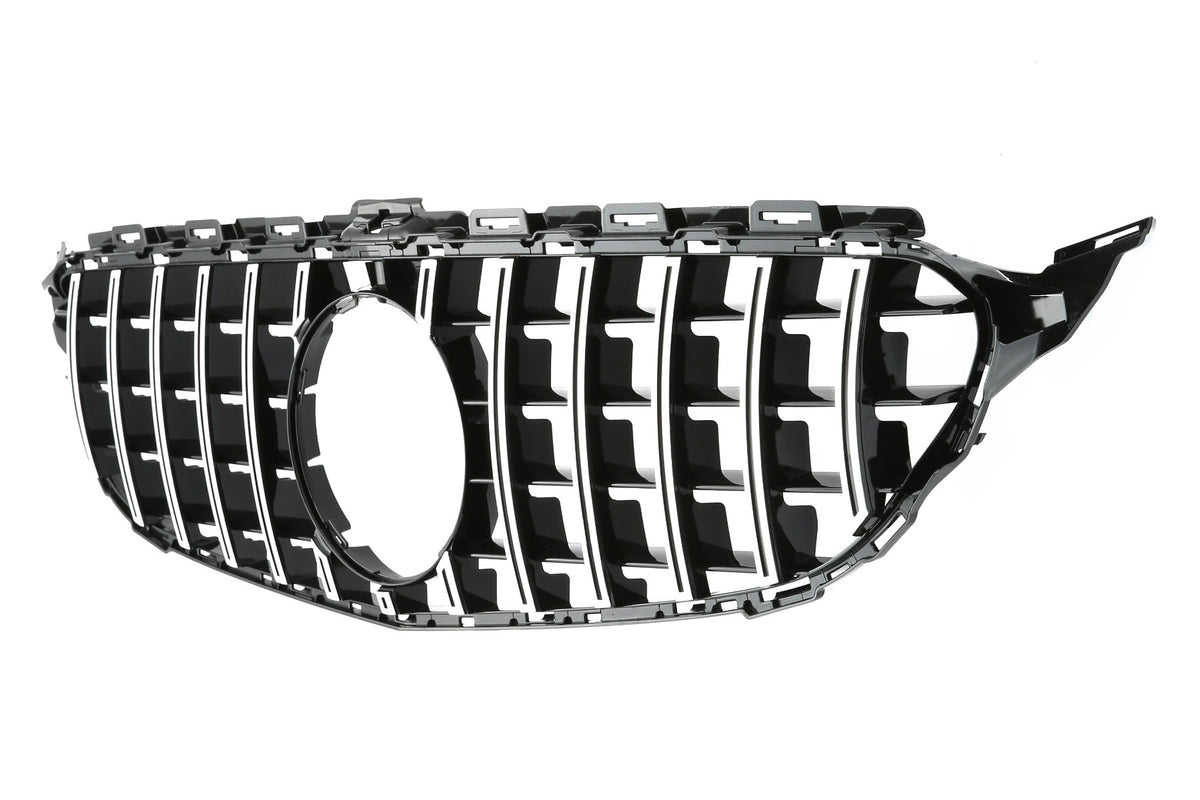 Grille Mercedes C-Class W205 / S205 / A205 / C205 Avantgarde / AMG Line (2014-2021) – Black / Chrome – view 3