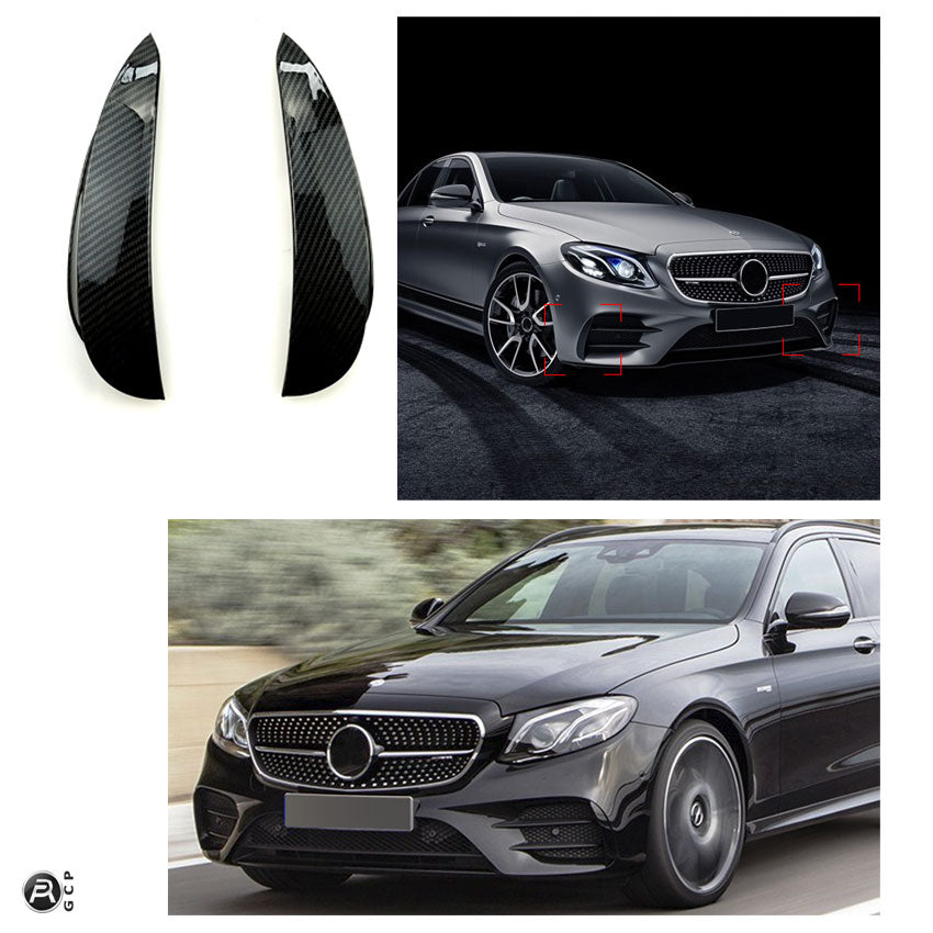 Front Bumper Canards Mercedes E-Class W213 AMG Line Pre-Facelift (2016-2020)