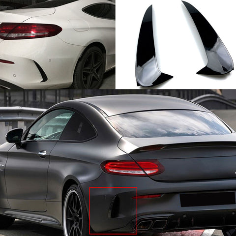 Front Bumper Canards Mercedes C-Class C205 / A205 AMG Line (2015-2023) - GCP Black