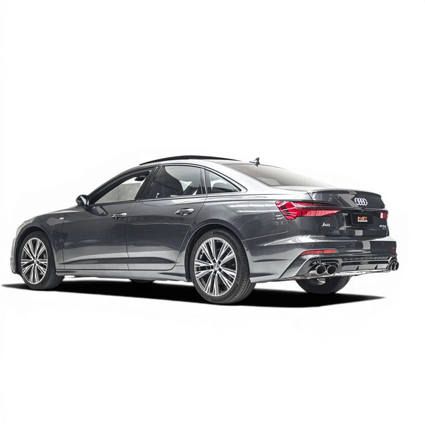 Difusor Traseiro + Ponteiras de Escape Audi A6 C8 (2019-2024) - GCP 2x2 Preto Brilhante