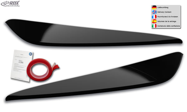 Headlight Covers for BMW 1-series F40 F1H black highgloss Light Brows RDX