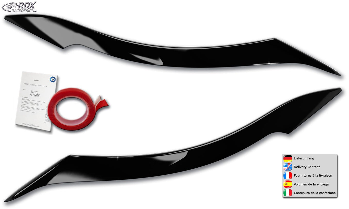 Headlight Covers for BMW Z4 E89 Facelift 2013-2016 (and 2009-2013) black high gloss Light Brows - RDX - RDX - RDSB216-GZD