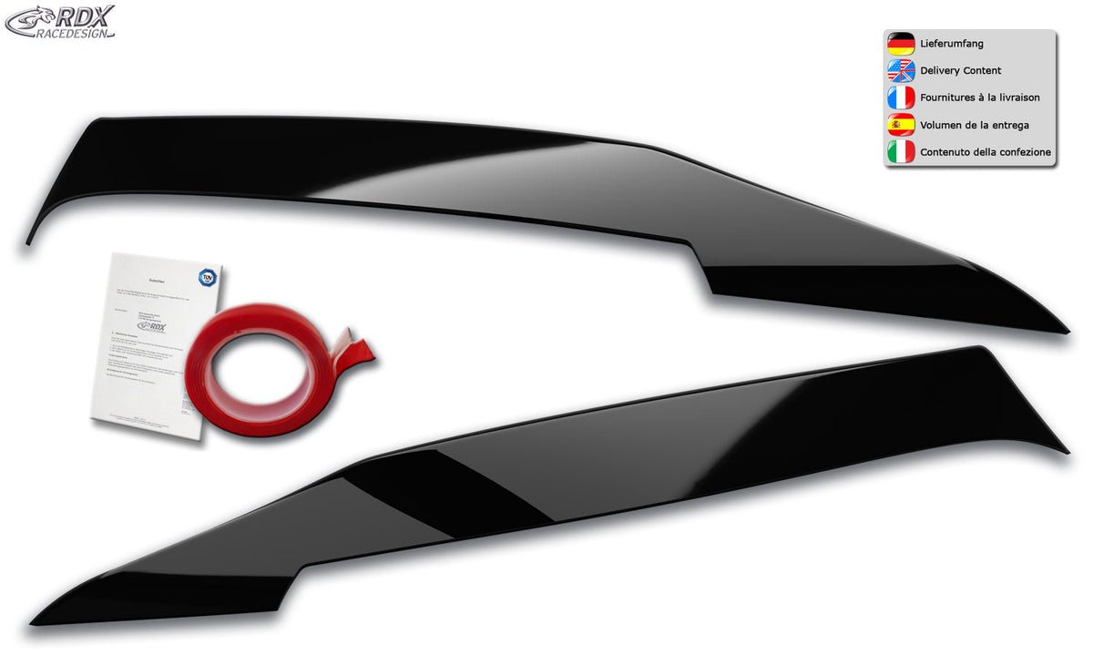 Headlight Covers for MERCEDES C-Class W205, S205, C205 (2014+) Light Brows - RDX - Headlight Covers - RDX - RDSB166