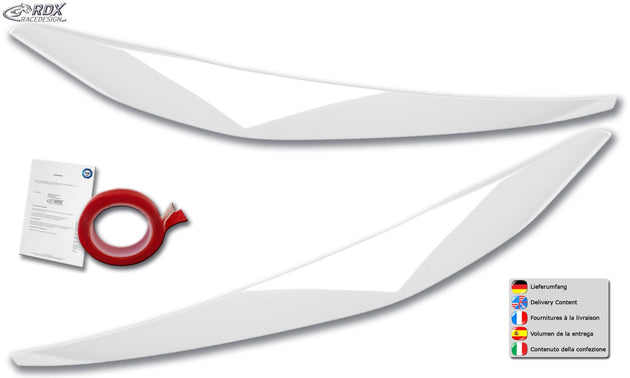 Headlight Covers for MERCEDES Citan, Citan Tourer, T-Class (W420) white highgloss Light Brows - RDX - Headlight Covers - RDX - RDSB214-WS