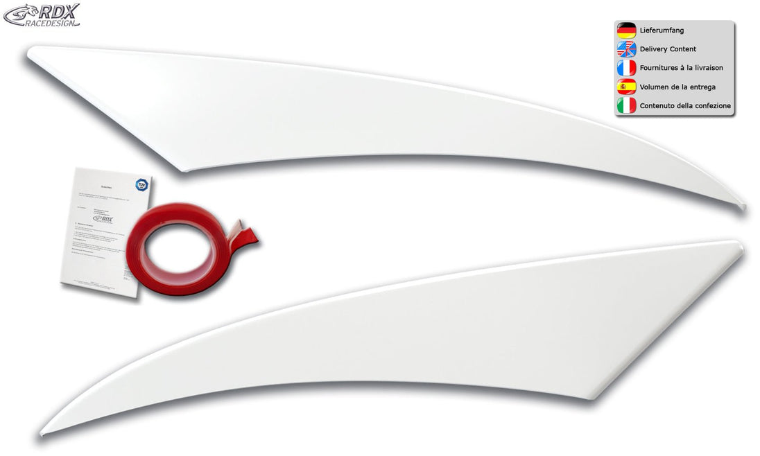 Headlight Covers for VW Crafter (2006-2017) white highgloss Light Brows - RDX - RDX - RDSB176-WS