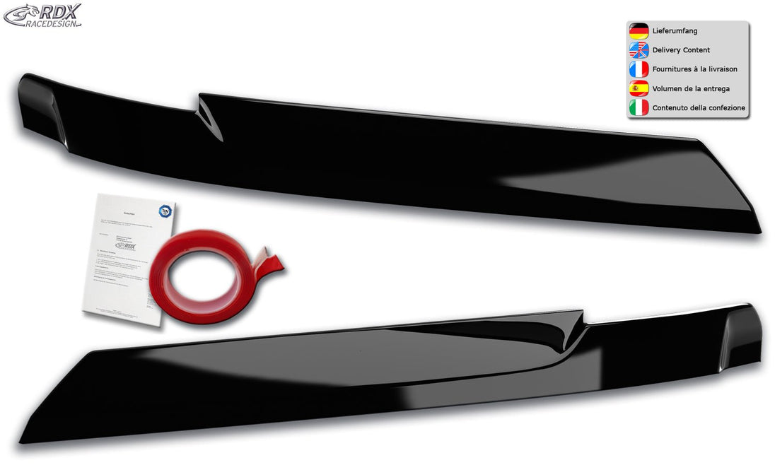 Headlight Covers for VW Crafter & MAN TGE (2017+) black highgloss Light Brows - RDX - RDX - RDSB177-GZD