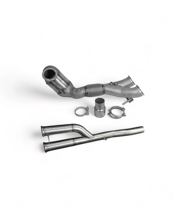 Downpipe para VW Golf 8 R / Audi S3 8Y, Cupra Formentor 4Drive, Tiguan R (2.0 TSI EA888 Gen 4 AWD, OPF) – Bull-X 76 mm
