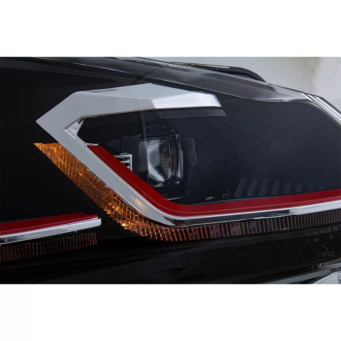 LED Headlights for VW Golf 6 VI 2008–2013 – (G7.5 GTI Look), Red Sequential Indicators - Headlights - Kitt - HLVWG6FR