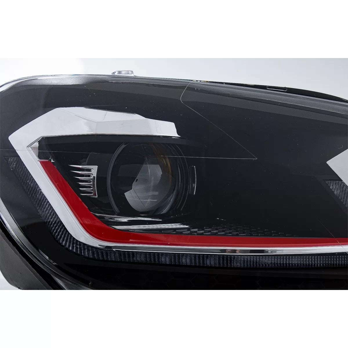 LED Headlights for VW Golf 6 VI 2008–2013 – (G7.5 GTI Look), Red Sequential Indicators - Headlights - Kitt - HLVWG6FR