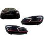 LED Headlights for VW Golf 6 VI 2008–2013 – (G7.5 GTI Look), Red Sequential Indicators - Headlights - Kitt - HLVWG6FR