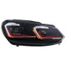 LED Headlights for VW Golf 6 VI 2008–2013 – (G7.5 GTI Look), Red Sequential Indicators - Headlights - Kitt - HLVWG6FR