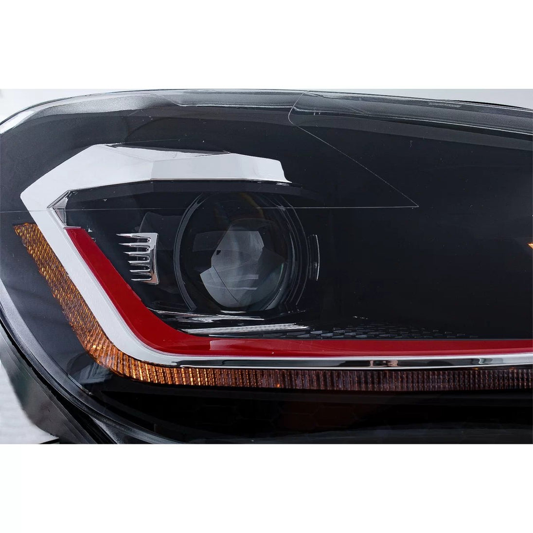 LED Headlights for VW Golf 6 VI 2008–2013 – (G7.5 GTI Look), Red Sequential Indicators - Headlights - Kitt - HLVWG6FR