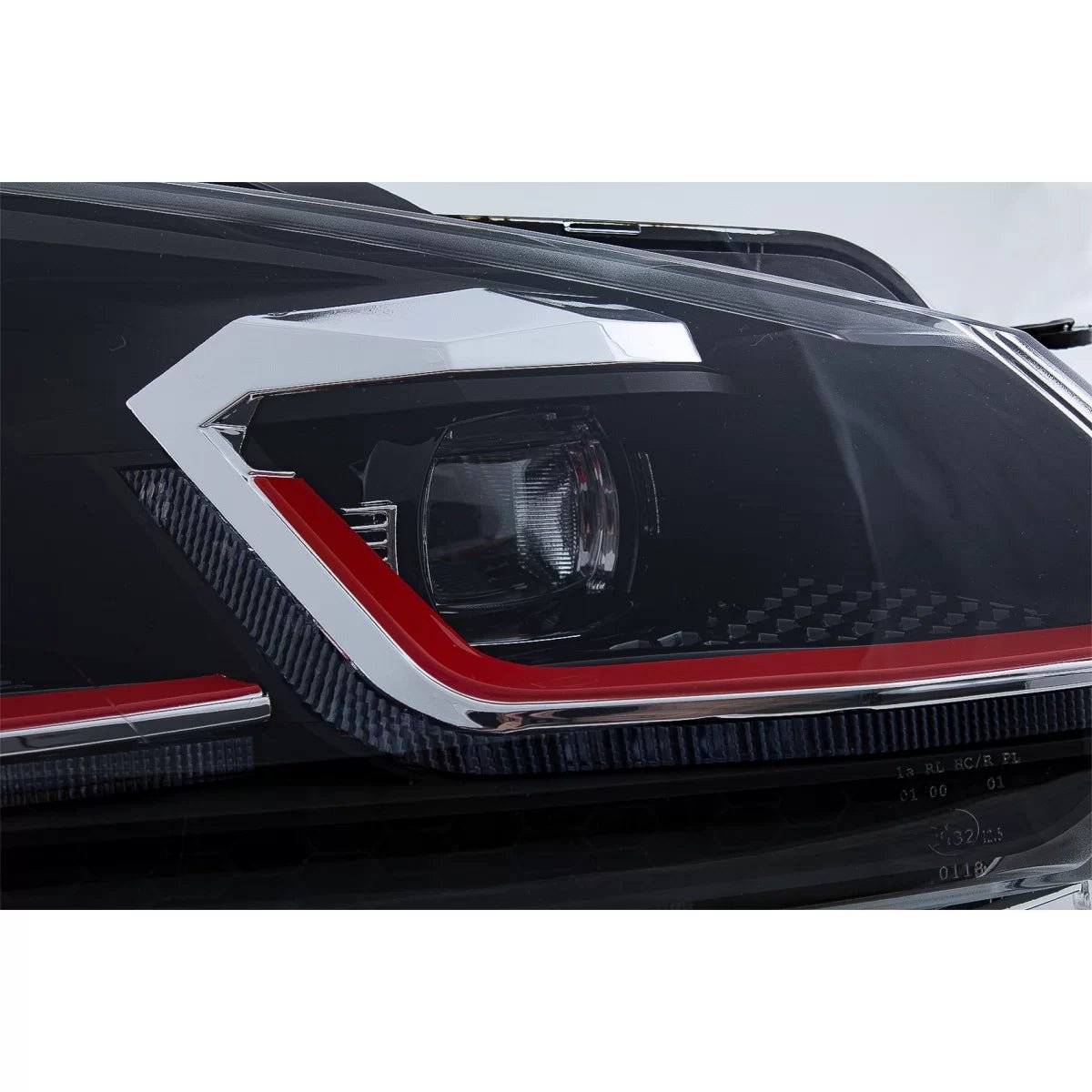LED Headlights for VW Golf 6 VI 2008–2013 – (G7.5 GTI Look), Red Sequential Indicators - Headlights - Kitt - HLVWG6FR