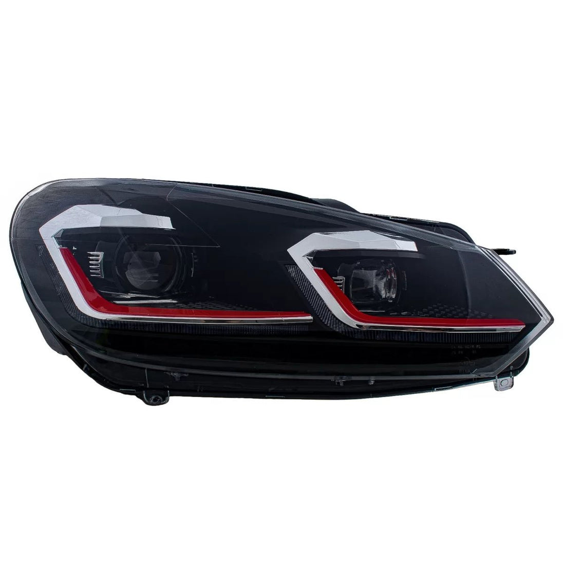 LED Headlights for VW Golf 6 VI 2008–2013 – (G7.5 GTI Look), Red Sequential Indicators - Headlights - Kitt - HLVWG6FR