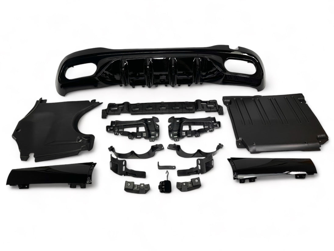 Rear Diffuser + Exhaust Tips Mercedes C-Class W206 / S206 AMG Line (2021+) – Black / Chrome – view 2