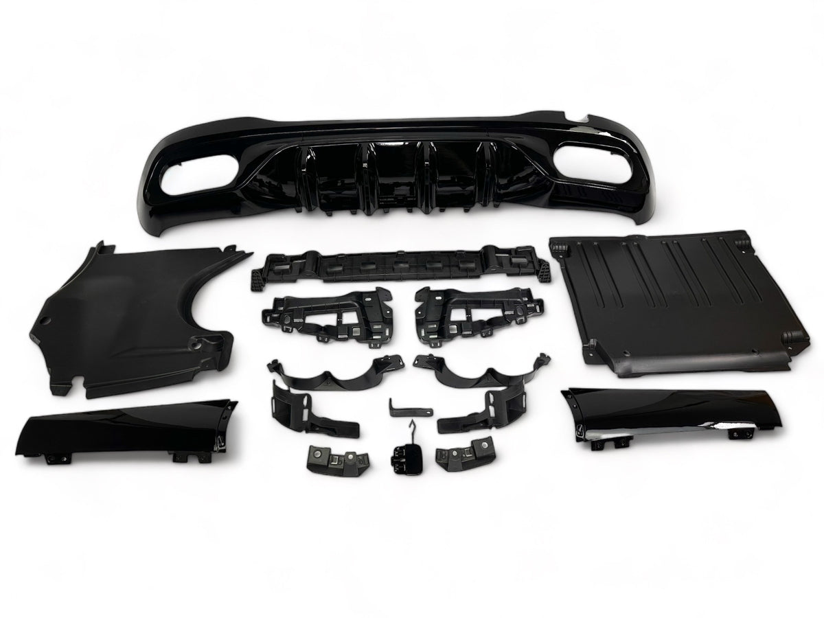 Rear Diffuser + Exhaust Tips Mercedes C-Class W206 / S206 AMG Line (2021+) – Black / Chrome – view 2