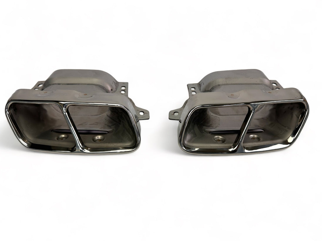 Rear Diffuser + Exhaust Tips Mercedes CLA C117 / X117 AMG Line (2013-2019) – Black / Chrome – view 5