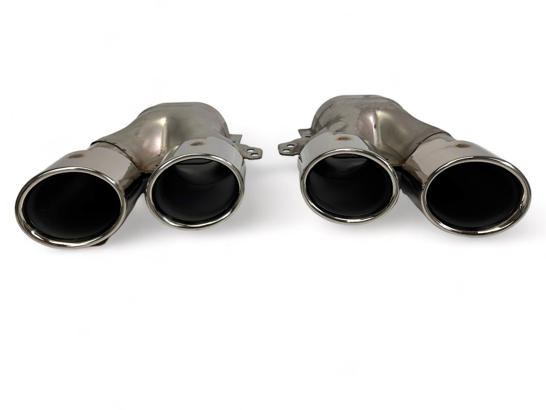 Rear Diffuser + Exhaust Tips Mercedes C-Class C205 / A205 AMG Line (2014-2021) – Black / Chrome – view 5