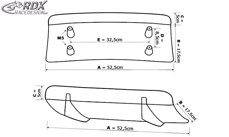 Rear Diffusor U-Diff for MERCEDES B-class T 245 - RDX - Rear Diffuser Universal - RDX - RDHAD1-012