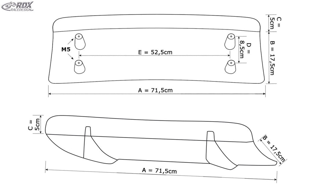Rear Diffusor U-Diff XL for MERCEDES CL-Class C216 - RDX - Rear Diffuser Universal - RDX - RDHAD4-003